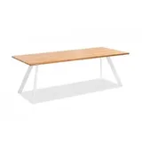 Niehoff Tisch Stativprofil ivory - 160 x 95 cm Teak gebürstet