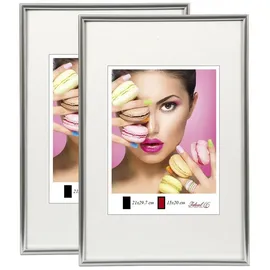 Ideal Trend 2er 3er 5er Pack Photo Style Set Bilderrahmen Wanddeko Collage Poster Kunststoff Rahmen: Farbe: 2er Pack Silber | Format: 30x40