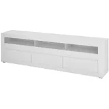 furn.design TV-Lowboard weiß Eiche, 217 cm, Wohnzimmer, Wohnwände, Lowboards, Lowboards stehend