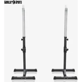 Gorilla Sports Squat Rack Hantelständer Schwarz 105–172 cm