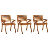 vidaXL Garten-Essstühle mit Kissen 59 x 59 x 87 cm beige/grün 3 St.
