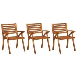vidaXL Garten-Essstühle mit Kissen 59 x 59 x 87 cm beige/grün 3 St.