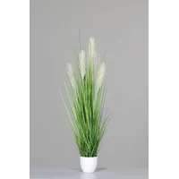 Mucplants Palmengras-Busch im weißen Topf, 120 cm, Kunstgras Grasarrangement