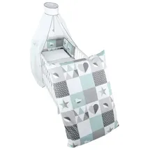 roba Kinderbettwäsche, »Happy Patch mint«, Baumwolle, mint - gruen