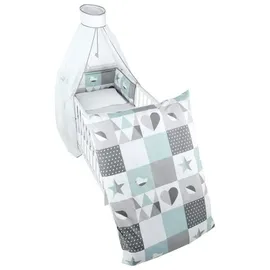 roba Kinderbettwäsche, »Happy Patch mint«, Baumwolle, mint - gruen