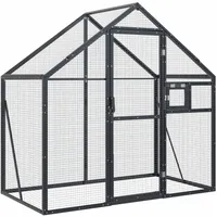 vidaXL Vogelkäfig Voliere Anthrazit 179 x 100 x 185 cm grau