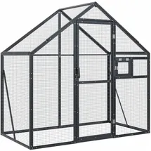 vidaXL Vogelkäfig Voliere Anthrazit 179 x 100 x 185 cm grau