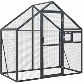 vidaXL Vogelkäfig Voliere Anthrazit 179 x 100 x 185 cm grau