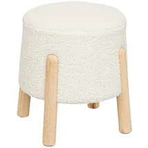 Atmosphera Pouf Boucl 41 x 35 x 41,5 cm Weiß