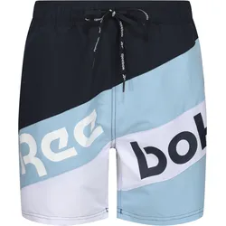 Reebok Badeshorts »Ryan«, asymmetrisch gestreift, geteilter Logoschriftzug Reebok navy/blue pe L (48)