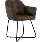 ab:stil.art.moebel Esszimmer Armlehnstuhl Wildlederoptik Metallbeine schwarz KIRIN