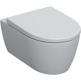 GEBERIT iCon Set Wand-WC Tiefspüler, geschlossene Form, Rimfree, mit WC-Sitz, weiß