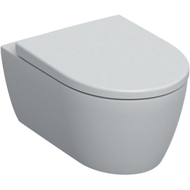 GEBERIT iCon Set Wand-WC Tiefspüler, geschlossene Form, Rimfree, mit WC-Sitz, weiß