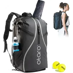 Tennistasche mit Schuhfach 1-2 Schläger | Tennisrucksack Pro 42L Black-Edition EINHEITSGRÖSSE