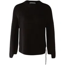 Oui Rundhalspullover Schwarz M