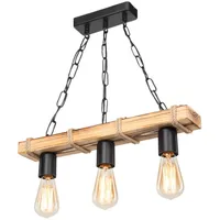 lux.pro Hängeleuchte Schwarz, Metall, Holz, E27, 50x60x10 cm, Lampen & Leuchten, Innenbeleuchtung, Hängelampen, Pendelleuchten