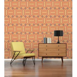 Vliestapete A.S. CRÉATION "Retro Chic Grafik-Tapete Mustertapete Retro 3D", gelb (braun,gelb,orange), B:0,53m H:0,02m L:8,5m, Vlies, Tapeten, Vintage Vliestapete für Schlafzimmer Küche Wohnzimmer Grafik Design