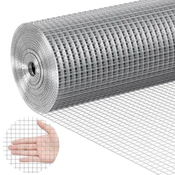 VEVOR Drahtgeflecht, 610 mm x 15,24 m, Volierendraht, 19 Gauge, feuerverzinkte Maschendrahtrolle, Maschendrahtzaun, Maschendraht für Kaninchenkäfige, Garten, kleine Nagetiere