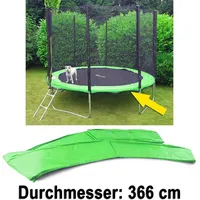 Carparts-ONLINE 366cm Trampolin Sprungfedern Schutz Abdeckung Hellgrün