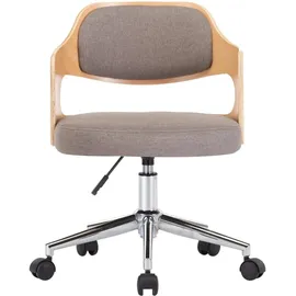 vidaXL Drehbarer Bürostuhl Bugholz Taupe