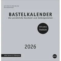 Heye Premium-Bastelkalender silbergrau mittel 2026