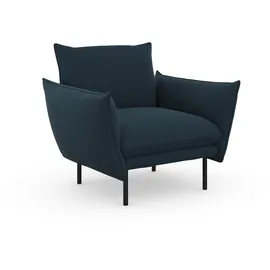 Home Affaire Sessel HOME AFFAIRE "Stine Cocktailsessel", blau, B:96cm H:86cm T:86cm, Struktur (100% Polyester);Struktur weich (85% Polyester/15% Nylon);Samtoptik (100% Polyester), Sessel, Sessel, Besonderes Design durch Kissenoptik und Keder, by Morten Georgsen