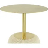 Kayoom Beistelltisch "Jokai 325, Eisengestell, PU-Stoffbezug, praktische Ablagefläche", beige (creme, creme, gold), B:40cm H:55cm T:40cm, 100% Eisen, 100% PU, 100% MDF, Tische, Beistelltisch, elegant, feste Konstruktion, pflegeleicht, pflegeleicht