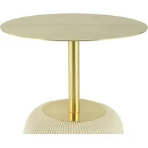 Kayoom Beistelltisch "Jokai 325, Eisengestell, PU-Stoffbezug, praktische Ablagefläche", beige (creme, creme, gold), B:40cm H:55cm T:40cm, 100% Eisen, 100% PU, 100% MDF, Tische, Beistelltisch, elegant, feste Konstruktion, pflegeleicht, pflegeleicht