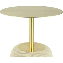 Kayoom Beistelltisch "Jokai 325, Eisengestell, PU-Stoffbezug, praktische Ablagefläche", beige (creme, creme, gold), B:40cm H:55cm T:40cm, 100% Eisen, 100% PU, 100% MDF, Tische, Beistelltisch, elegant, feste Konstruktion, pflegeleicht, pflegeleicht