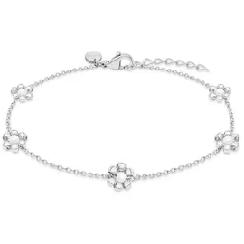 s.Oliver Fußkette Perlenblume Edelstahl silberfarben