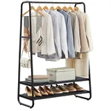 VASAGLE Garderobenständer RGR112B03, schwarz, aus Metall, 160 x 100 cm