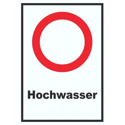 HB-Druck Durchfahrt verboten Hochwasser Schild A3 Rückseite selbstklebend