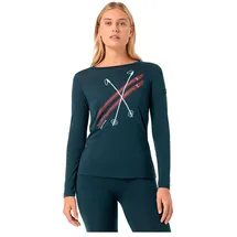 super.natural Kryssede Ski Langarm-t-shirt Blueberry/Fresh White/High Risk Red S