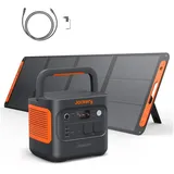 Jackery Stromerzeuger E2000 v2 Tragbare Powerstation mit 200W Solarpanel mit 5M Kabel, 4,4 in kW, 2042Wh/2200W Solargenerator LiFePO4 Schnellladung für Camping, Notfall
