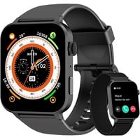 Smartwatch Herren Damen,1,85'' Fitnessuhr mit Tätigen und Annehmen von Anrufen, Sportuhr,100+Sportmodi, Schrittzähler Schlafmonitor Herzfrequenz - Schwarz