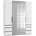 Level 200 x 236 x 58 cm weiß mit Spiegeltüren und Schubladen