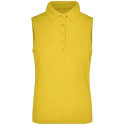 Damen Aktiv Poloshirt Armlos JN575, sonnen-gelb, Größe L - sonnen-gelb - L