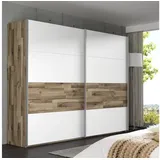 FORTE Schiebetürenschrank in Stabeiche / Weiss Matt - 270x210,5x61,2 cm (BxHxT)