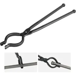 VEVOR Schmiedezange, 461 x 68 x 18 mm V-Bit-Schmiedezange 96 ± 5° Maximaler Backenwinkel, V-Bit-Zange aus Kohlenstoffstahl, 8,8 mm Max. Backenstärke, Schmiedezange mit Verlängertem Griff