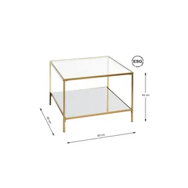 Haku-Möbel Couchtisch Porto Gold 60 x 45 x 60 cm