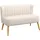 Homcom 2-Sitzer Stoffsofa Polstersofa Doppelsofa Sitzmöbel Loungesofa Holz Samtartiges Polyster Schaumstoff Cremeweiß 117 x 56,5 x 77 cm -