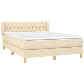 vidaXL Boxspringbett 140 x 200 cm Creme