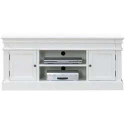 Ebuy24 Amaretta Tv Möbel Breite 137 cm, Höhe 60 cm antik weiß, antik patinert.