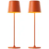 Brilliant LED-Akku-Tischleuchte Kaami 2er-Set orange matt