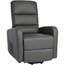 Mendler Fernsehsessel HWC-K62, Sessel Relaxsessel TV-Sessel Liege, Liegefunktion Aufstehhilfe, Metall Kunstleder - grau