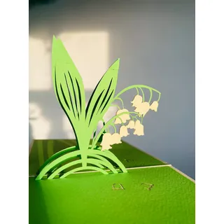 Maiglöckchen Pop Up 3D Karte Flower Spring Collection Eine entzückende Überraschungsgrußkarte Geschenk für Tochter, Mutter, Freundin, Enkelin, Ehefrau, Schwester, Oma. 12 x 12 cm