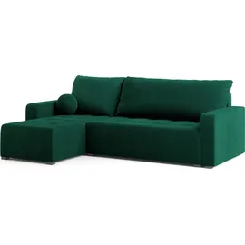 masseno Eckcouch Polyester mit Schlaffunktion 2-Sitzer Grün