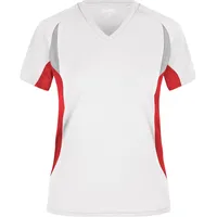 James & Nicholson Ladies' Running-T Atmungsaktives Laufshirt weiß/rot, Gr.