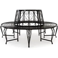 CASARIA Baumbank Bree Schwarz Metall Ø160cm