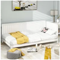FUROKOY Schlafsofa 90*200 cm Einzeltagesbett Platzsparendes Sofa mit Gästebettfunktion, Kinderbett weiß,Massivholz-Bettsofa für kleines flaches Zimmer weiß